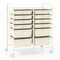 Space-Saving 12-Drawer Rolling Cart Sturdy Metal and PP Storage Trolley with Lockable Wheels for Office or Home